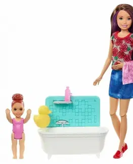 Hračky panenky MATTEL - Barbie chůva-koupání
