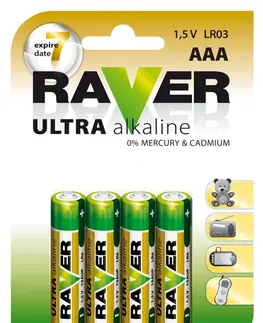 Jednorázové baterie Baterie RAVER alkalická LR03