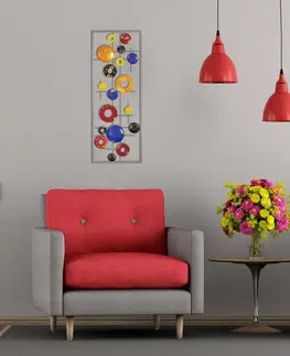 Bytové doplňky a dekorace Wallity Nástěnná kovová dekorace RINGS vícebarevná