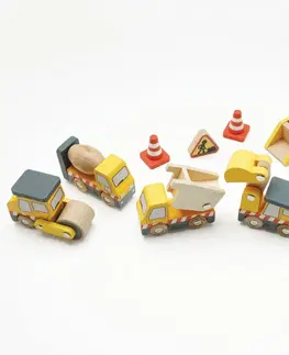 Dřevěné vláčky Le Toy Van Set stavebních strojů