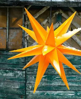Vánoční světelná hvězda STERNTALER Dekorační hvězda XXL venkovní, 18cípá, Ø80cm žlutá