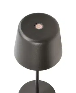 LED stolní lampy Light Impressions Deko-Light nabíjecí svítidlo - sada Canis Mini šedozelená + nabíjecí základna 620203