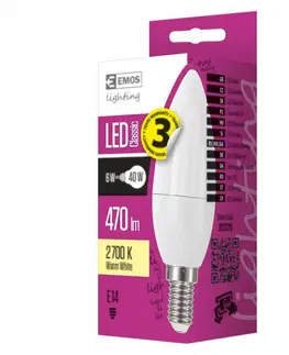 LED žárovky EMOS Lighting EMOS LED žárovka Classic Candle 6W E14 teplá bílá 1525731201