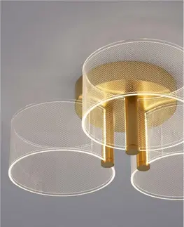 Designová stropní svítidla NOVA LUCE stropní svítidlo GATLIN mosazný zlatý kov a akryl LED 20.5W 230V 3000K IP20 stmívatelné 9756711