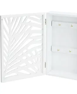 Regály a poličky Dřevěná skříňka na klíče Palm, 19 x 27 x 6 cm