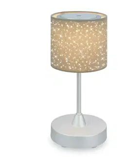 LED stolní lampy BRILONER LED bateriové stolní svítidlo, pr.12,5 cm, LED modul, 3W, 350 lm, taupe IP44 BRILO 7443-011