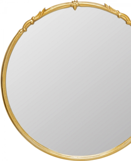 Nástěnná zrcadla KARE Design Nástěnné zrcadlo Cassandra - zlatá, Ø80cm