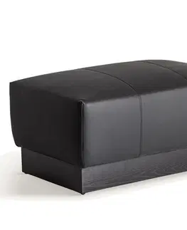 Luxusní a designové příruční stolky Estila Luxusní moderní příruční stolek s taburetkou Concepto na dřevěném podstavci s mramorovou vrchní deskou černá 156 cm