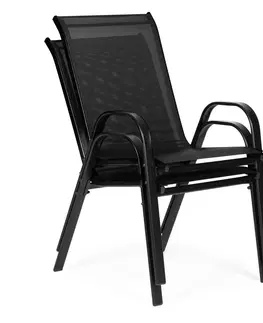 Zahradní židle a křesla MODERNHOME Sada 2 zahradních židlí PRODUS černá