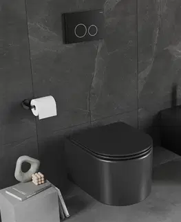 Záchody MEXEN Sofia Závěsná WC mísa bez sedátka, černá matná 3354XX85