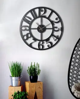 Hodiny Wallity Dekorativní nástěnné hodiny Murko 50 cm černé