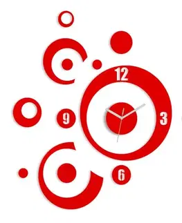 Nalepovací hodiny ModernClock 3D nalepovací hodiny Planets červené