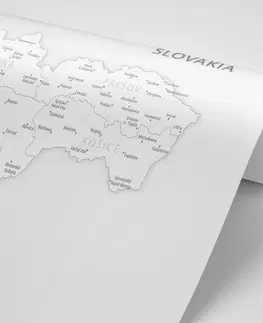 Samolepící tapety Samolepiaca tapeta mapa Slovenska v čiernobielom