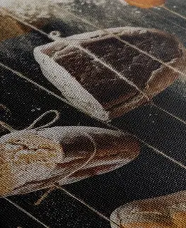 Obrazy jídla a nápoje Obraz visící pečivo na laně