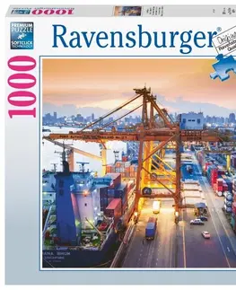 Hračky puzzle RAVENSBURGER - Přístav Hamburg 1000 dílků