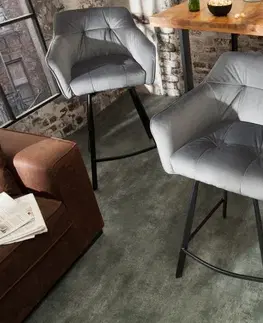 Luxusní barový nábytek Estila Luxusní židle Ima ve vintage stylu stříbrná
