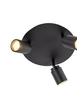 Bodova svetla Moderní koupelnové bodové černé 3-světlo IP44 - Ducha