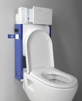 Záchody SAPHO Závěsné WC Nera s podomítkovou nádržkou a tlačítkem Geberit, bílá WC-SADA-17
