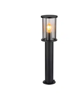 Sloupková světla Globo Podstavné svítidlo Gracey, výška 60 cm, černá barva, nerezová ocel, IP54