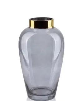 Dekorativní vázy Mondex Skleněná váza Serenite 27 cm šedá
