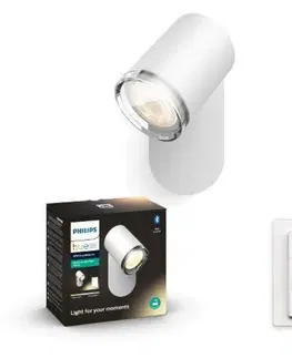 LED bodová svítidla PHILIPS HUE Hue White Ambiance Bodové koupelnové svítidlo Philips Adore BT 8719514340855 LED GU10 1x5W 350lm 2200-6500K IP44 230V, bílé s dálkovým ovladačem a Bluetooth