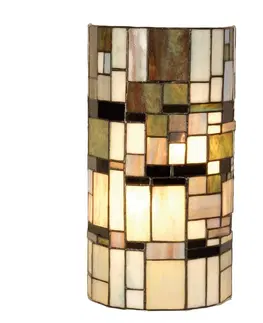 Svítidla Nástěnná lampa Tiffany Blocked - 20*11*36 cm 2x E14 / Max 40W Clayre & Eef 5LL-9994