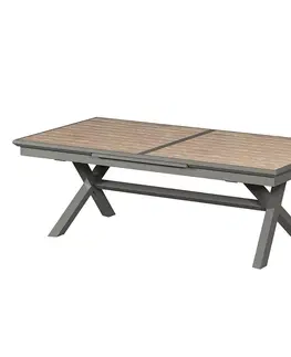Zahradní stolky DEOKORK Hliníkový stůl VERONA 250/330 cm (šedo-hnědý/medová)