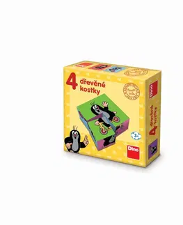 Hračky DINO - Krteček 4 Dřevěné Licenční Kostky