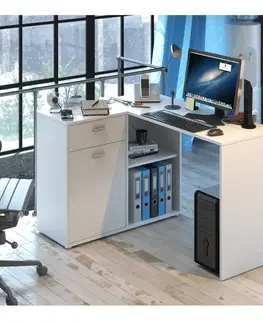 Pracovní stoly PC stůl rohový KALIMERO Tempo Kondela Dub sonoma