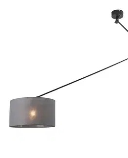 Zavesna svitidla Chytrá závěsná lampa černá se stínidlem tmavě šedá 35 cm včetně Wifi A60 - Blitz