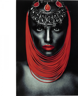 Skleněné obrazy KARE Design Skleněný obraz Žena s rudými rty 80x120cm