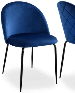 Židle TZB Čalouněná jídelní židle FARGO samet modrá