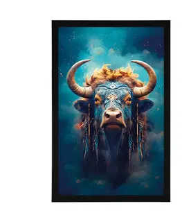 Vládci živočišné říše Plakát modro-zlatý buvol