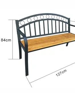 Zahradní lavice Ak furniture Zahradní lavička ARUM černá/jedlové dřevo