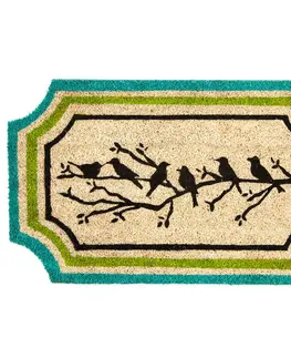 Koberce a koberečky Home Elements Kokosová rohožka Ptáčci na větvi, 45 x 75 cm