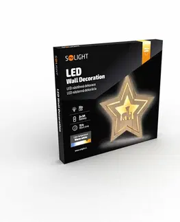 LED osvětlení na baterie Solight LED nástěnná dekorace vánoční hvězda, 24x LED, 2x AA 1V261