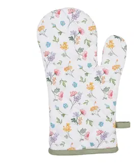 Chňapky Bavlněná chňapka - rukavice s květinovým motivem Colourful Flowers - 18*30cm Clayre & Eef FL44