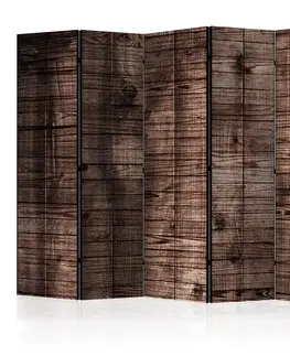 Paravány Paraván Dark Brown Boards Dekorhome 225x172 cm (5-dílný)