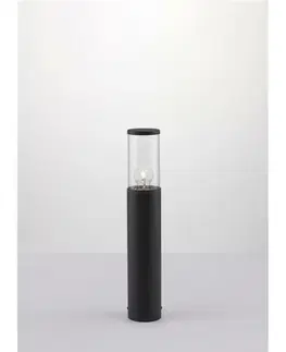 Stojací svítidla NOVA LUCE venkovní sloupkové svítidlo ZOSIA tmavě šedý hliník a čirý akryl E27 1x12W 220-240V bez žárovky IP65 9060182
