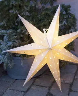 Vánoční světelná hvězda STAR TRADING IP44 - hvězda Alice pro vnitřní i vnější, bílé