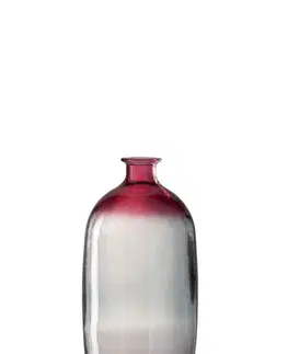 Dekorativní vázy Růžová skleněná transparentní váza Ella- Ø  19*45 cm J-Line by Jolipa 4192