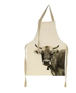 Zástěry Béžová zástěra s motivem švýcarské krávy - 83*61*0,3cm Mars & More GKSTZK