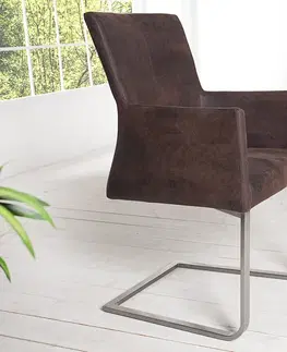 Luxusní jídelní židle Estila Luxusní elegantní konzolová židle Samson kávová