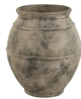 Dekorativní vázy Šedo-hnědá antik keramická dekorační váza Vintage - Ø 56*67cm J-Line by Jolipa 17886
