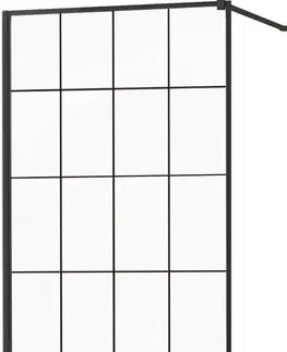 Sprchové zástěny MEXEN/S KIOTO Sprchová zástěna WALK-IN 140x200 cm 8 mm, černá, černý vzor 1 800-140-101-70-77