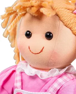 Hračky pro holky Bigjigs Toys Látková panenka EVE 34 cm růžová