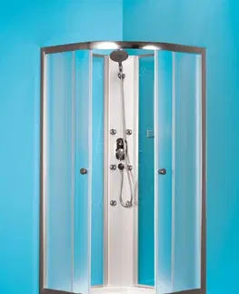 Sprchové vaničky HOPA Čtvrtkruhový sprchový box GRANADA BARVA rámu Chrom/Leštěný hliník (ALU), Rozměr A 90 cm, Rozměr B 90 cm, Vanička HL Bez vaničky OLBGRA90CMBV