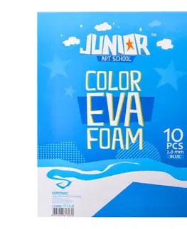 Hračky JUNIOR-ST - Dekorační pěna A4 EVA 10 ks modrá tloušťka 2,0 mm