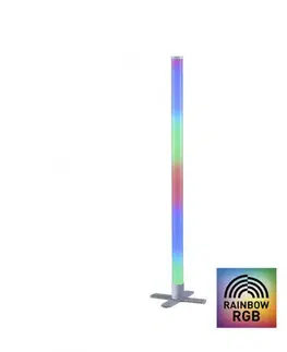LED stojací lampy LEUCHTEN DIREKT is JUST LIGHT LED stojací svítidlo, stříbrná barva, ideální párty osvětlení, RGB, stmívatelné, dálkový ovladač RGB