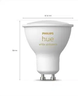 LED žárovky PHILIPS HUE Hue Bluetooth LED White Ambiance set 2ks žárovek Philips 8719514340121 GU10 2x4,3W 2x350lm 2200-6500K bílé stmívatelné